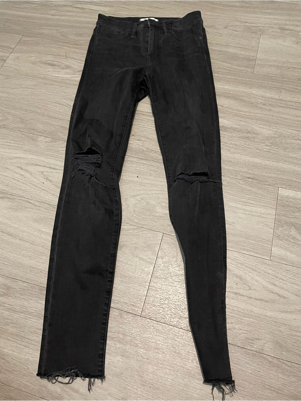 Madewell Black Ripped Skinny Jeans